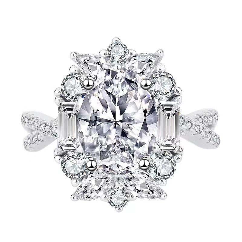Oval Opulence — Luxury Oval Simulated Moissanite Engagement Ring