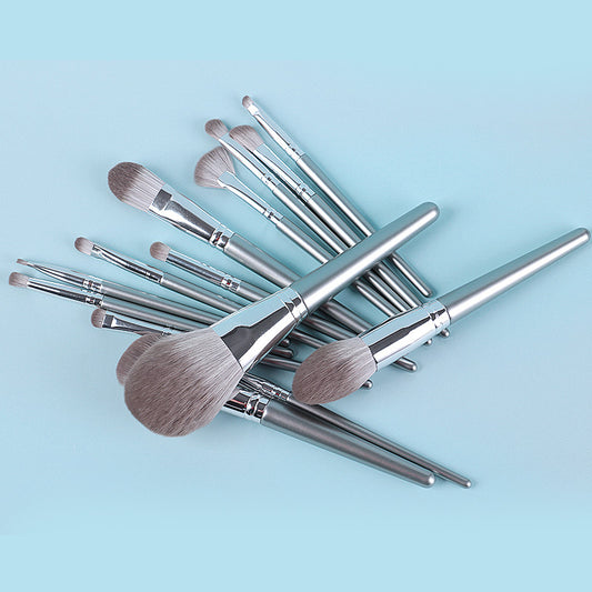 Brush Up — 14pc Wooden Handle Makeup Brush Set