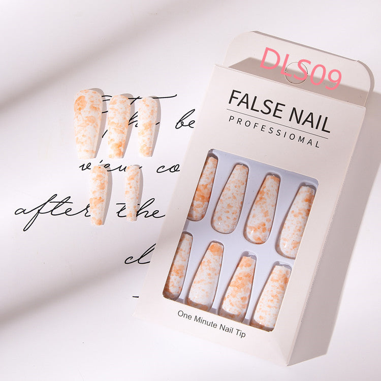 Marbleous! — Long Matte Marble European Fake Nails