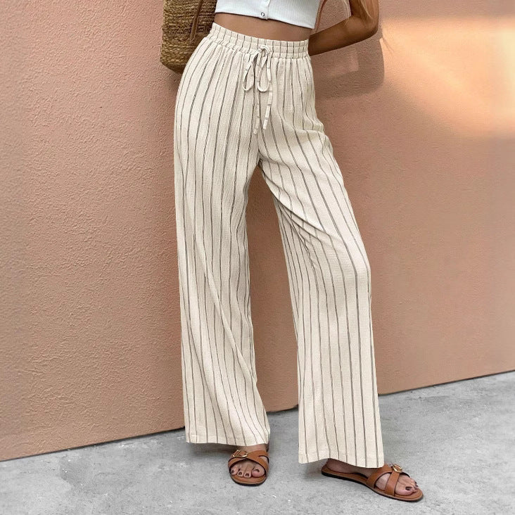 Stripe Hype — Relaxed Striped Wide-Leg Pants with Drawstring