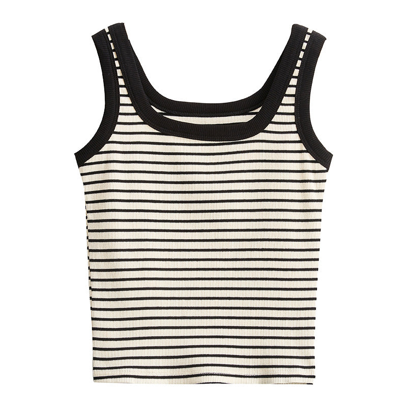 Stripe It Rich — Striped Halter Neck Sleeveless Vest