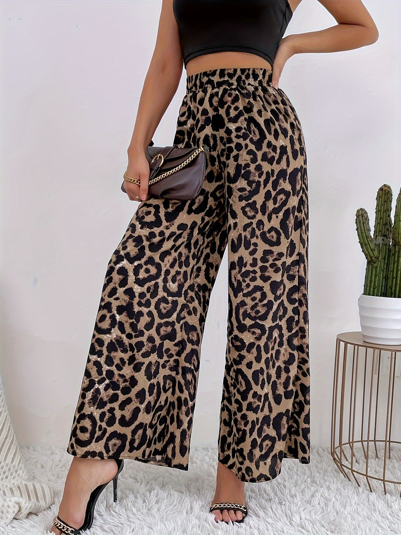 Waist Woes No More — Elastic-Waist Casual Wide-Leg Pants