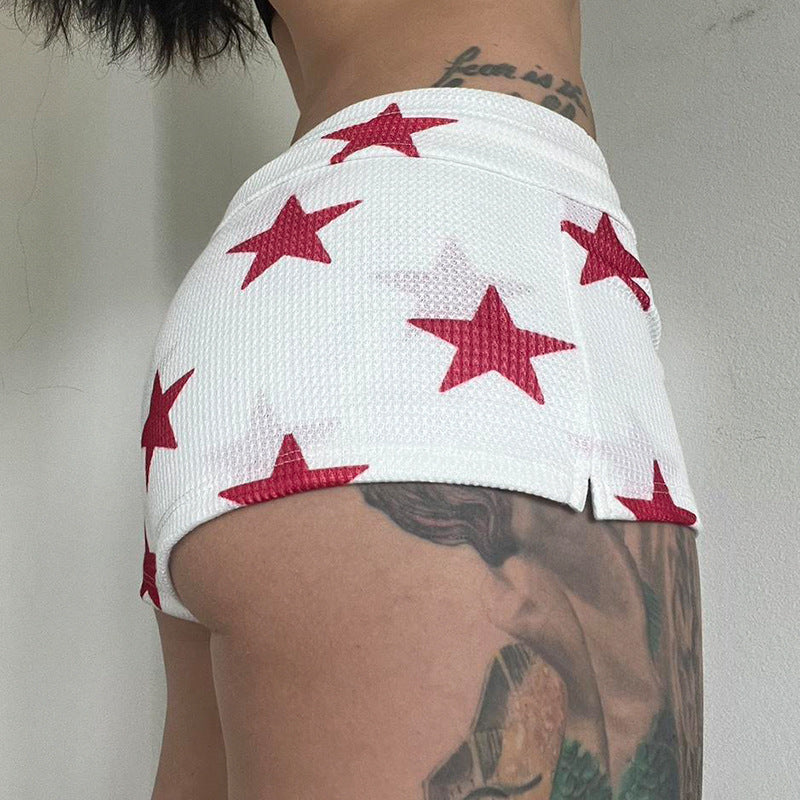 Starry Eyed — Star Print Contrast Casual Shorts