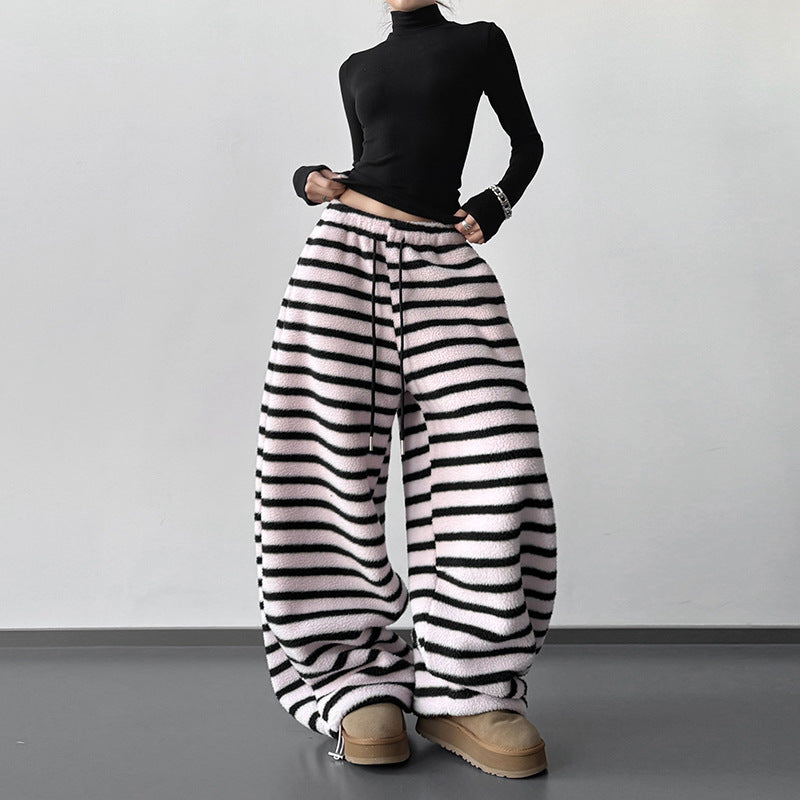 Stripe a Pose — Striped Drawstring Casual Pants