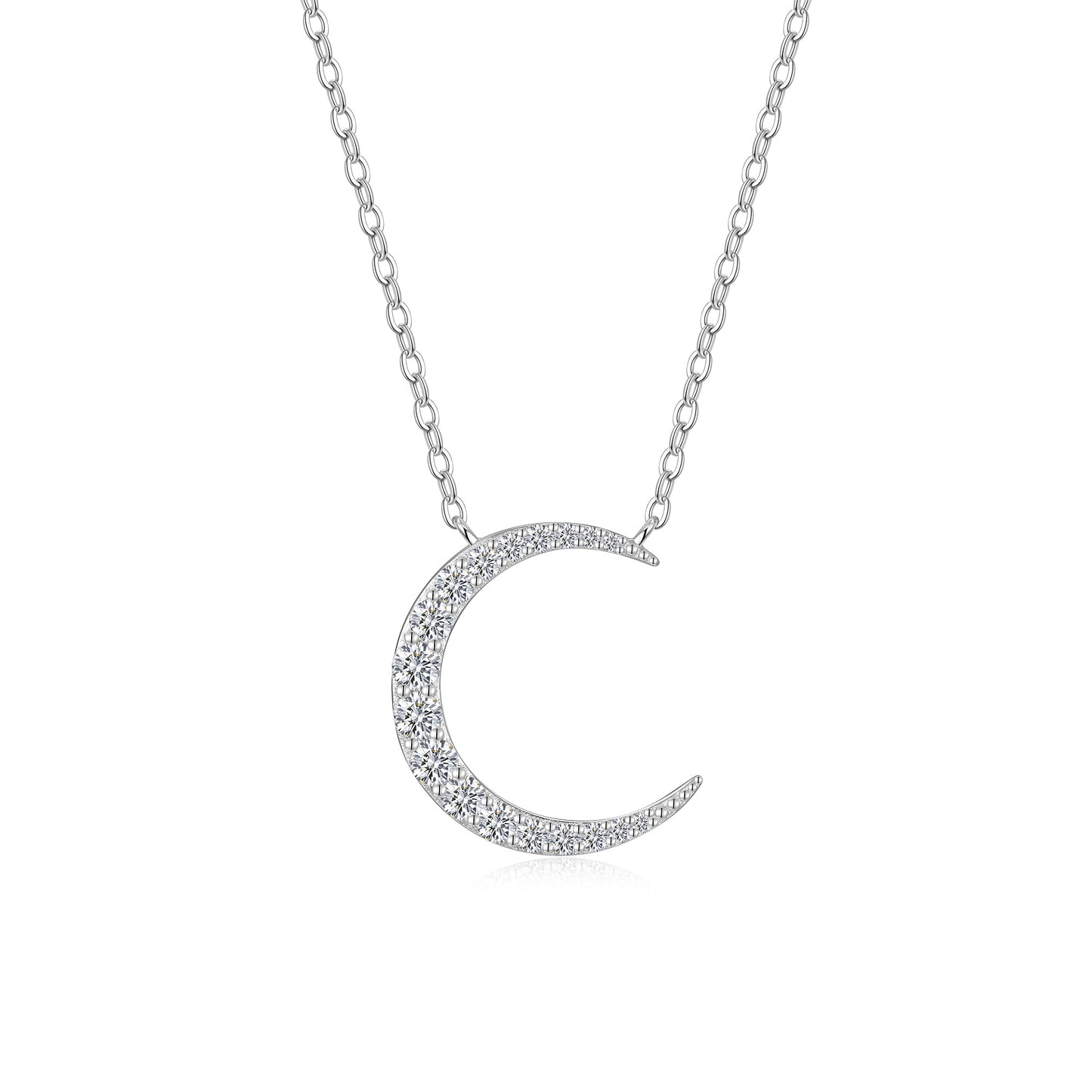 Moissanite Modiste — Moissanite Pendant, Platinum Plated S925 Silver