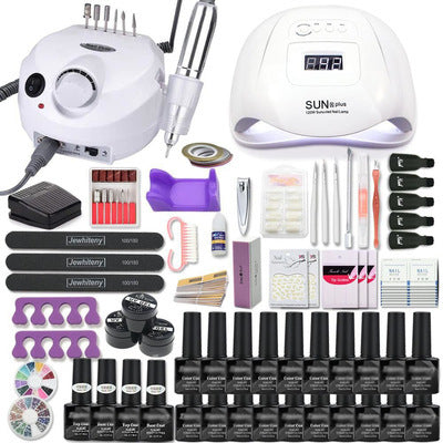 Artful Essentials — Nail Art Tool Set with Polish & Phototherapy Lamp