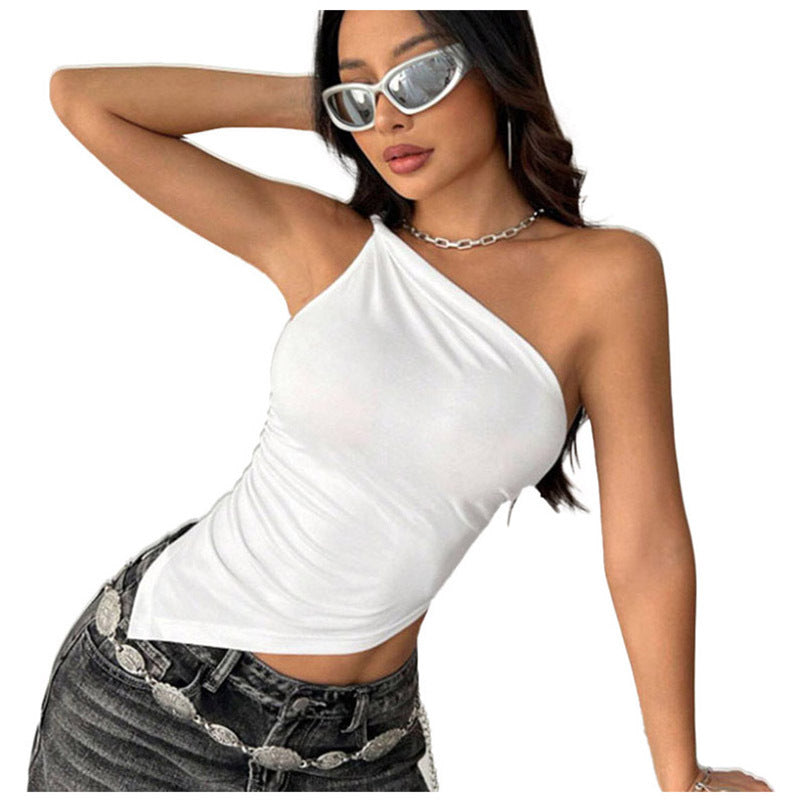 Shoulder Play — Off-Shoulder Asymmetrical Hem Top