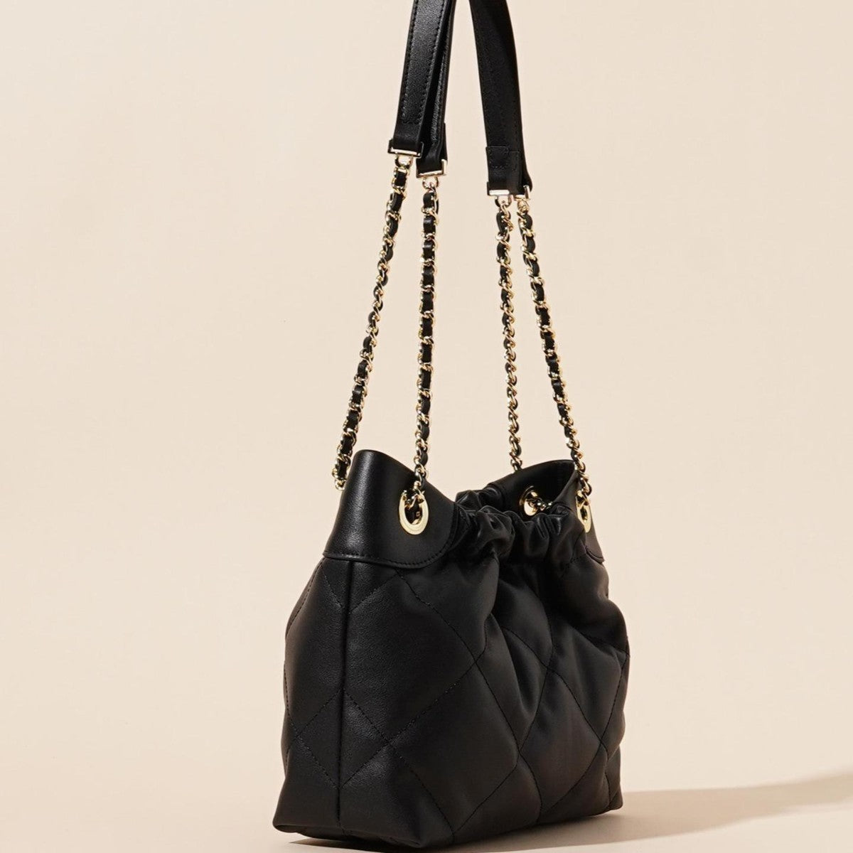 Chain of Command — Genuine Leather Pleated Crossbody with Chain