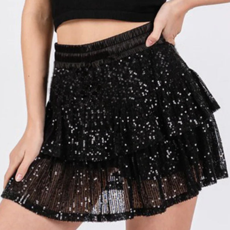 Sequin-sational Night — European American Mini Club Skirt