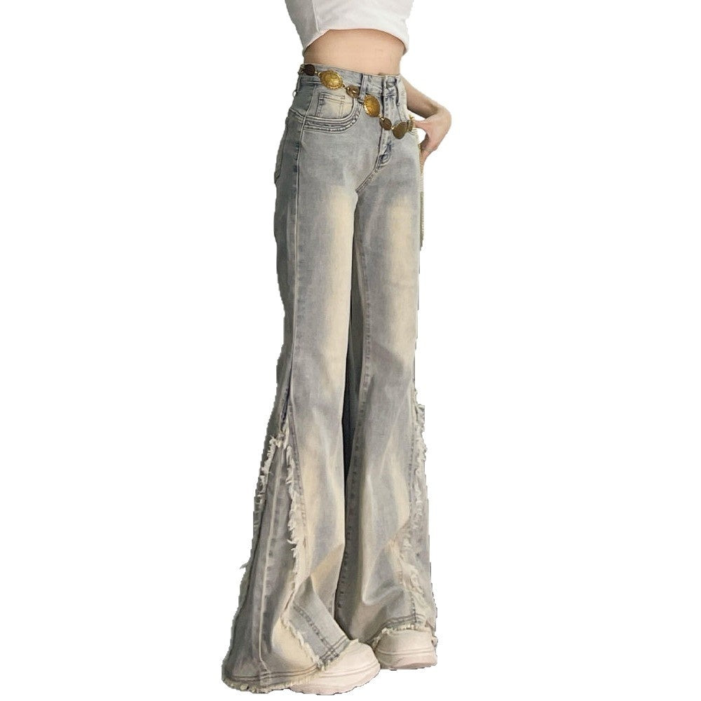 Curve Appeal — Plus-Size Raw-Edge Patchwork Bootcut Jeans
