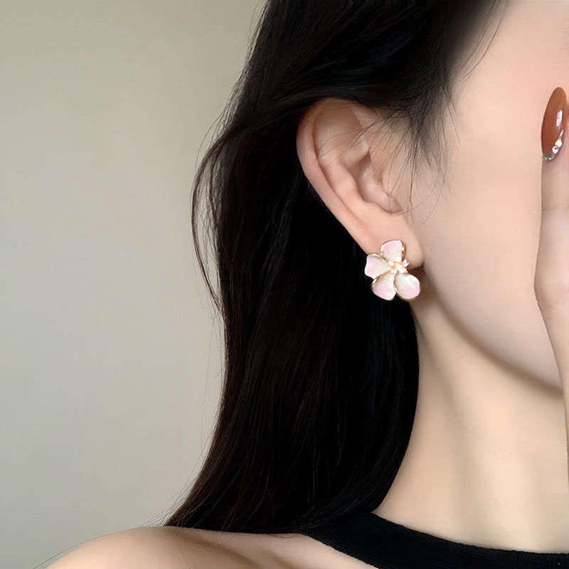 Floral Fancy — S925 Drop-Glaze Flower Earrings