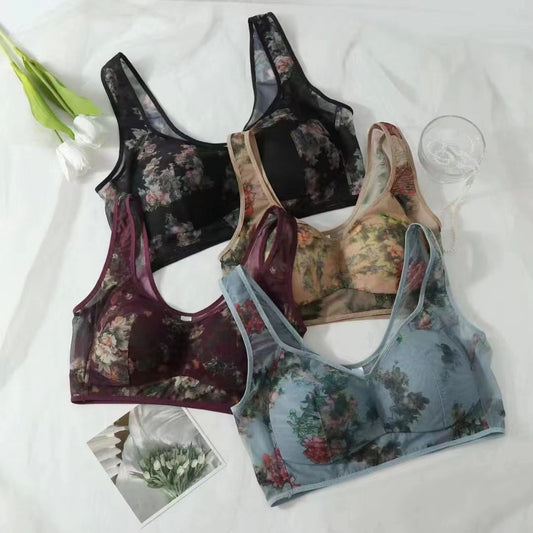 Bloomin' Support — Mesh Floral Wireless Bra Underwear