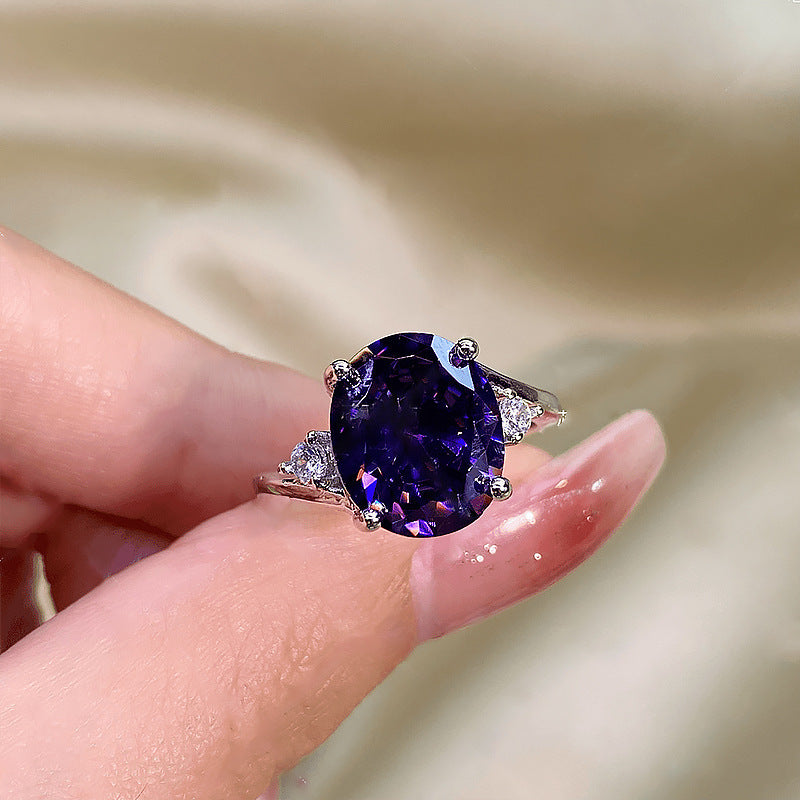 Purple Reign — Large Carat CZ Filigree Cocktail Ring