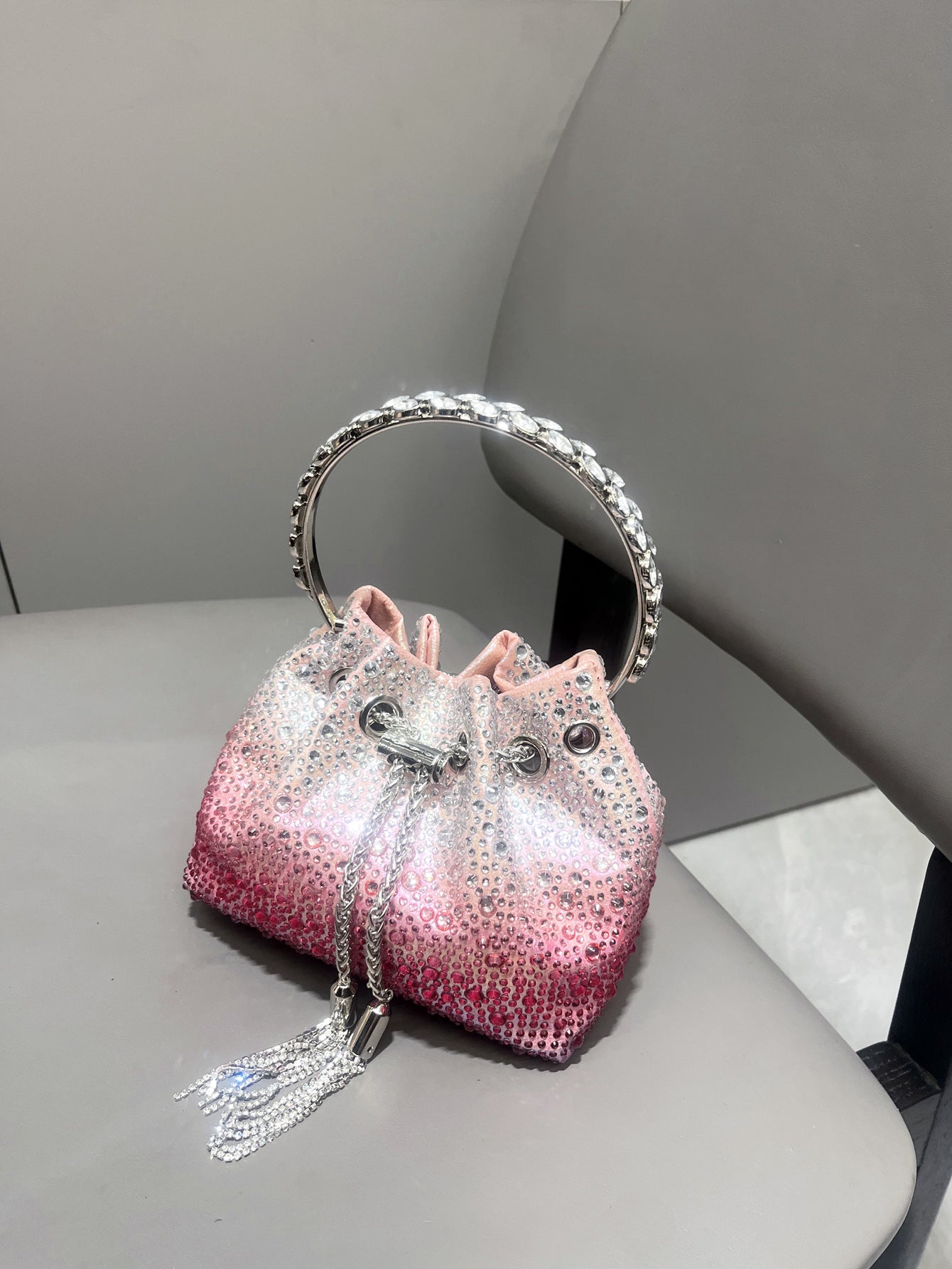Shine On — Drawstring Rhinestone Crossbody Handbag