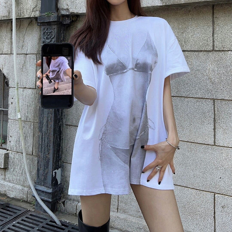 Street Chic — Women's Portrait Print Loose T-shirt