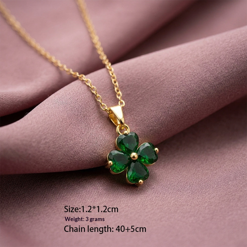 Clover Charm — Diamond Four-Leaf Clover Necklace