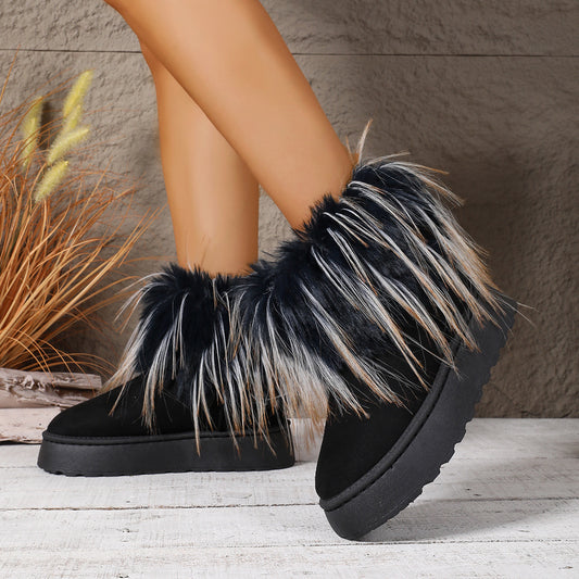 Snow Much Fun — Insulated Fleece-Lined Furry Winter Boots