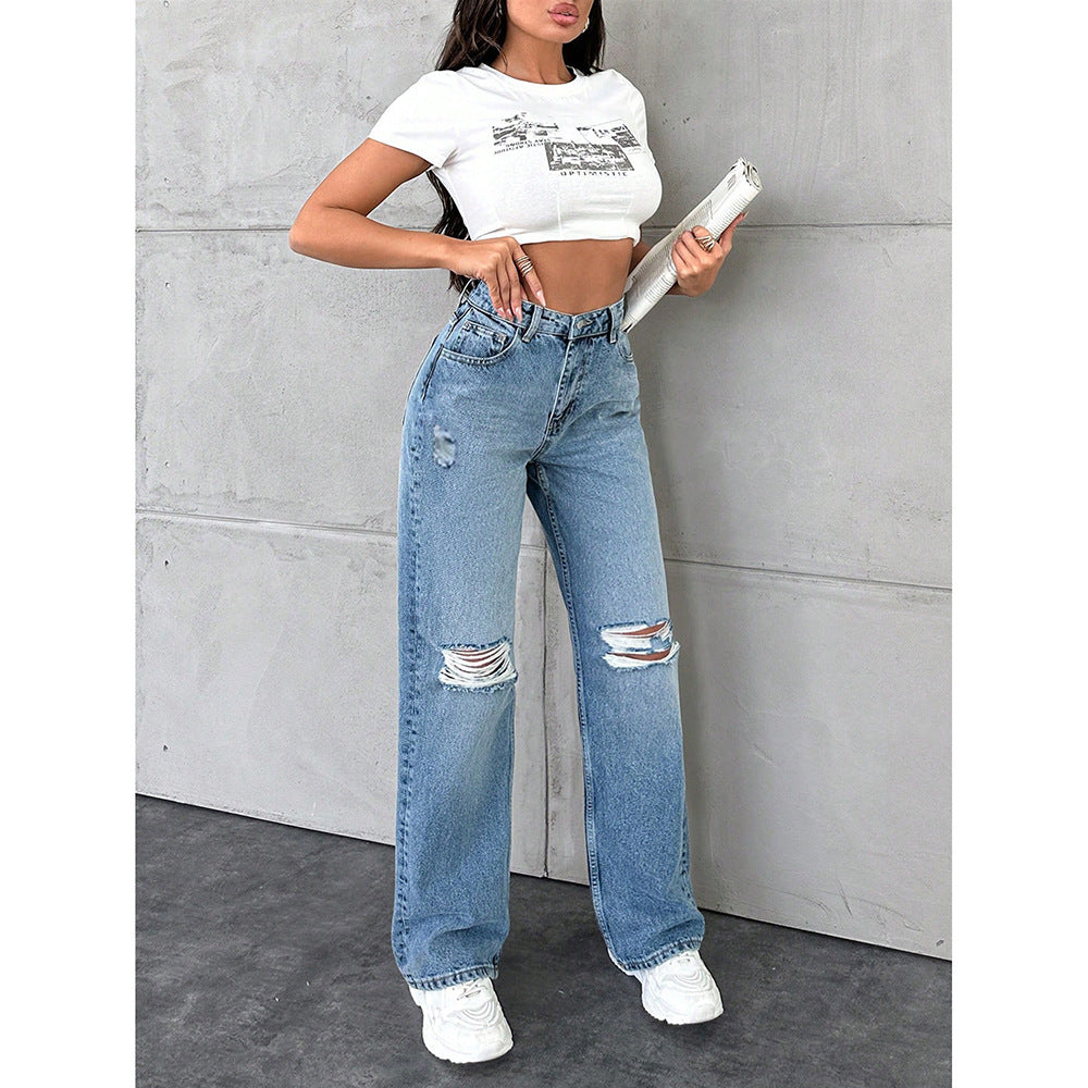 Wash & Wear — Casual Straight-Fit Washed Jeans