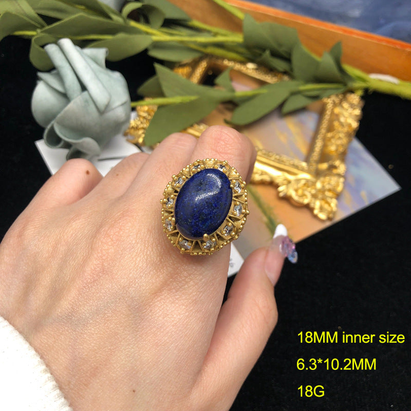 Lapis Luxe — Retro Lapis Lazuli Turquoise Ring