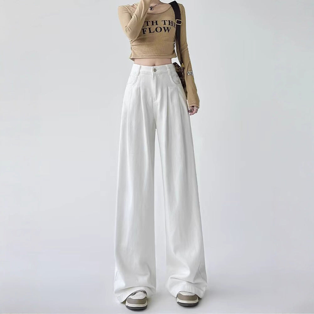 White Hot — Women's White Wide-Leg Straight Jeans