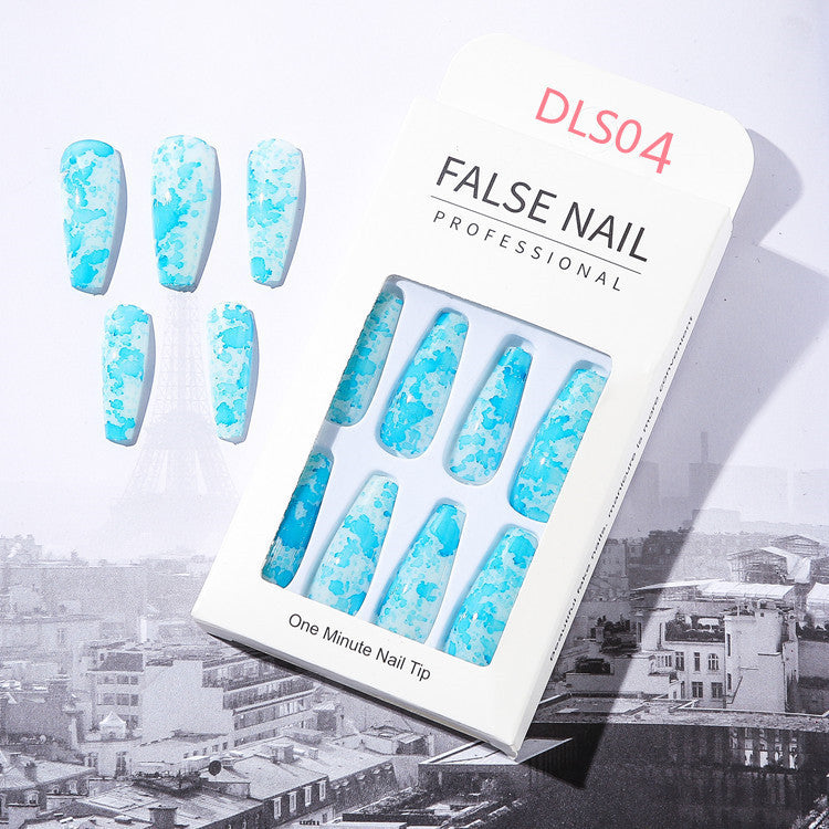 Marbleous! — Long Matte Marble European Fake Nails
