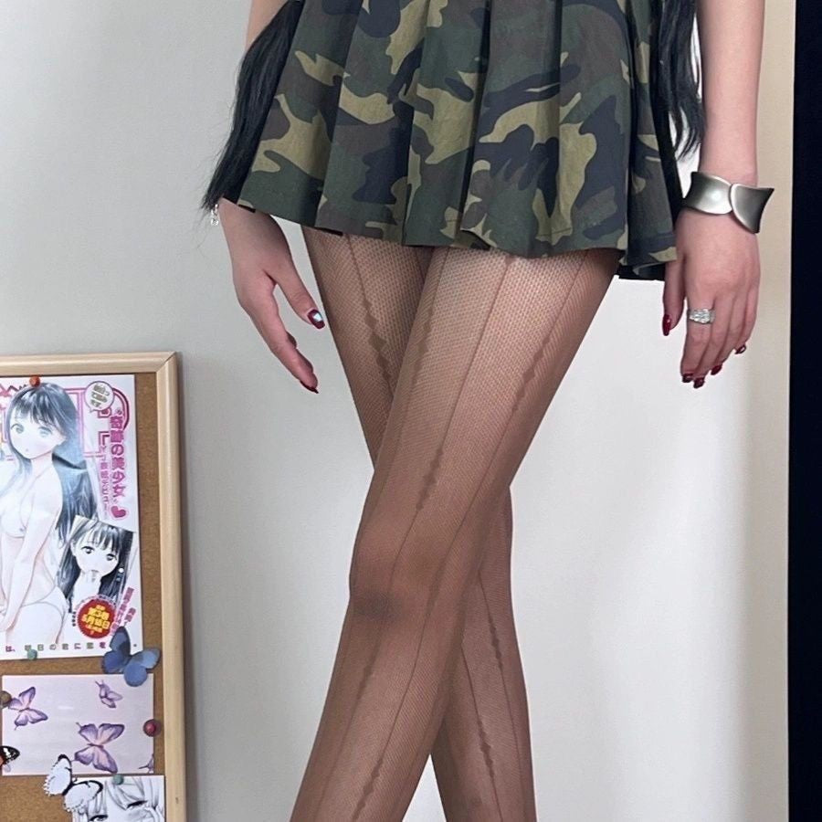 Geo-Daring — Geometric Pattern Fishnet Stockings