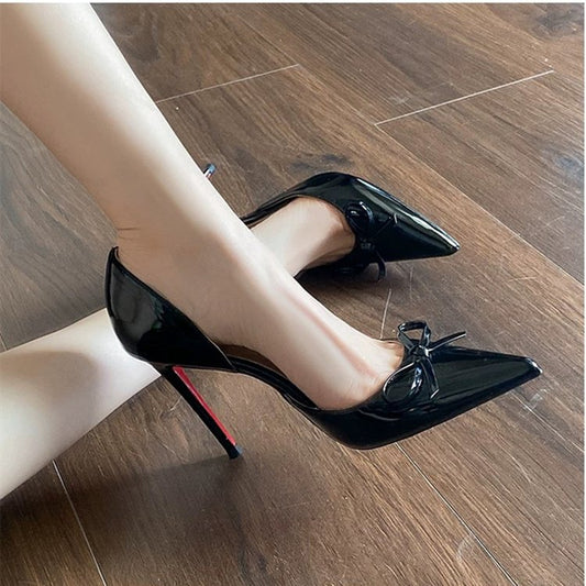 Heel-arious Bows — Chic Pointed Toe Heels, Bow Tie, Versatile