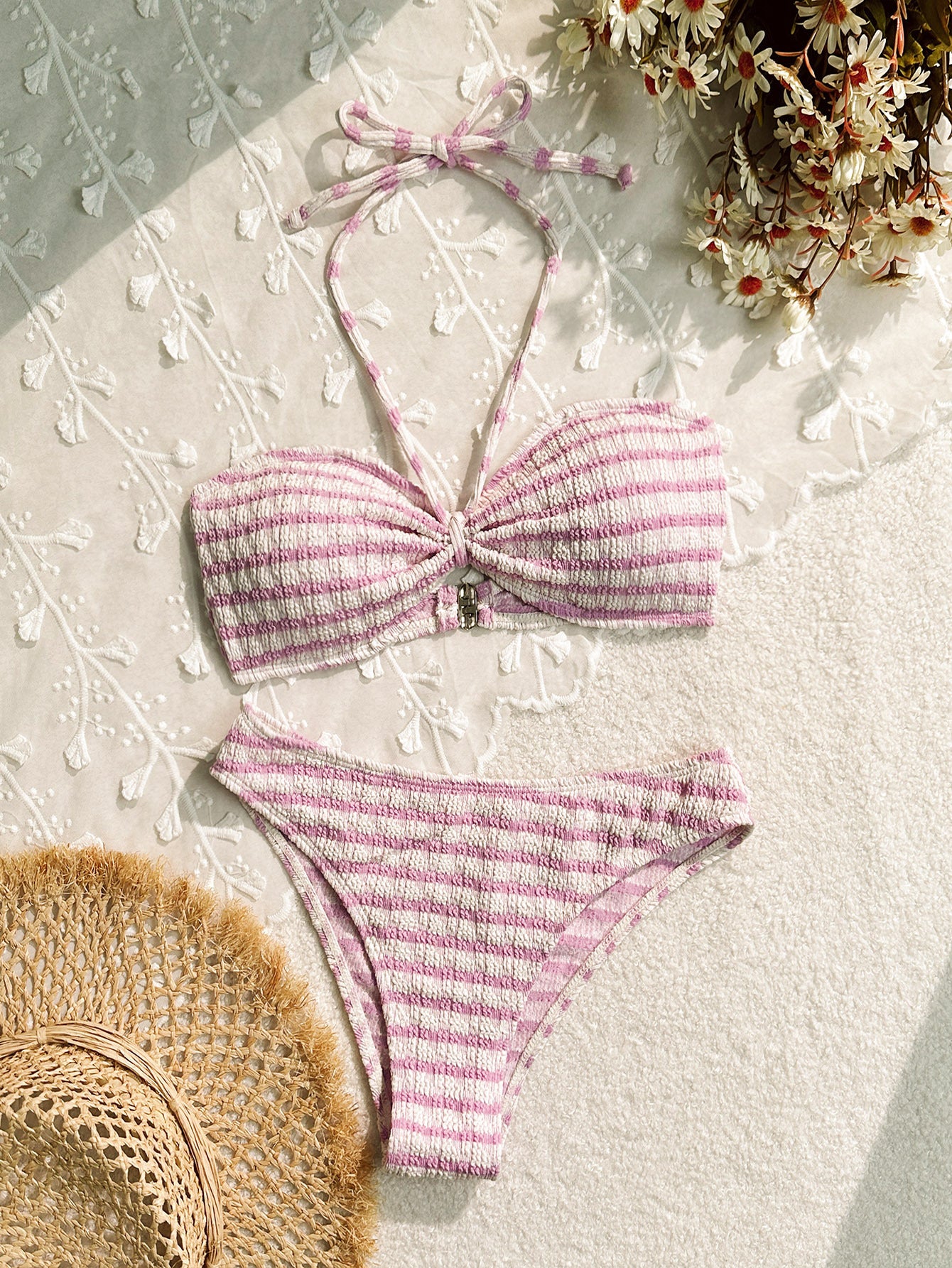 Stripe Hype — Striped Print Split Bikini for Women