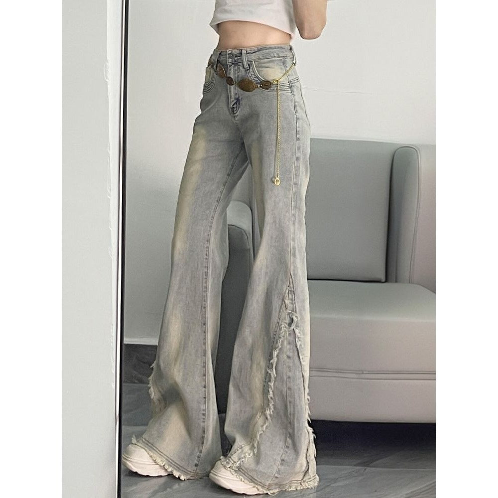 Curve Appeal — Plus-Size Raw-Edge Patchwork Bootcut Jeans