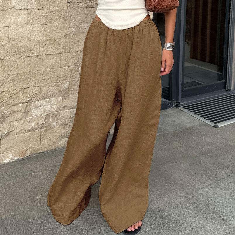 Linen Legend — Stylish Wide-Leg Cotton-Linen Pants