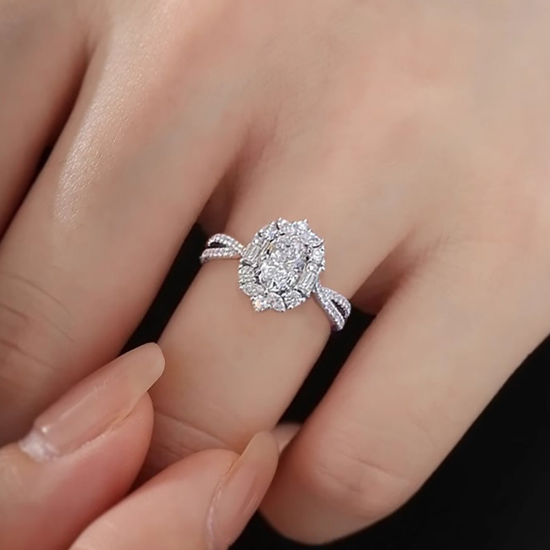 Oval Opulence — Luxury Oval Simulated Moissanite Engagement Ring