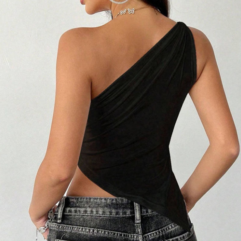 Shoulder Play — Off-Shoulder Asymmetrical Hem Top