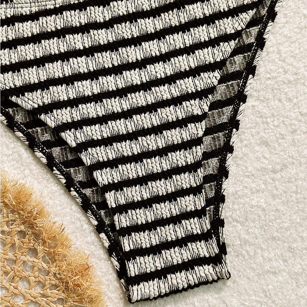Stripe Hype — Striped Print Split Bikini for Women