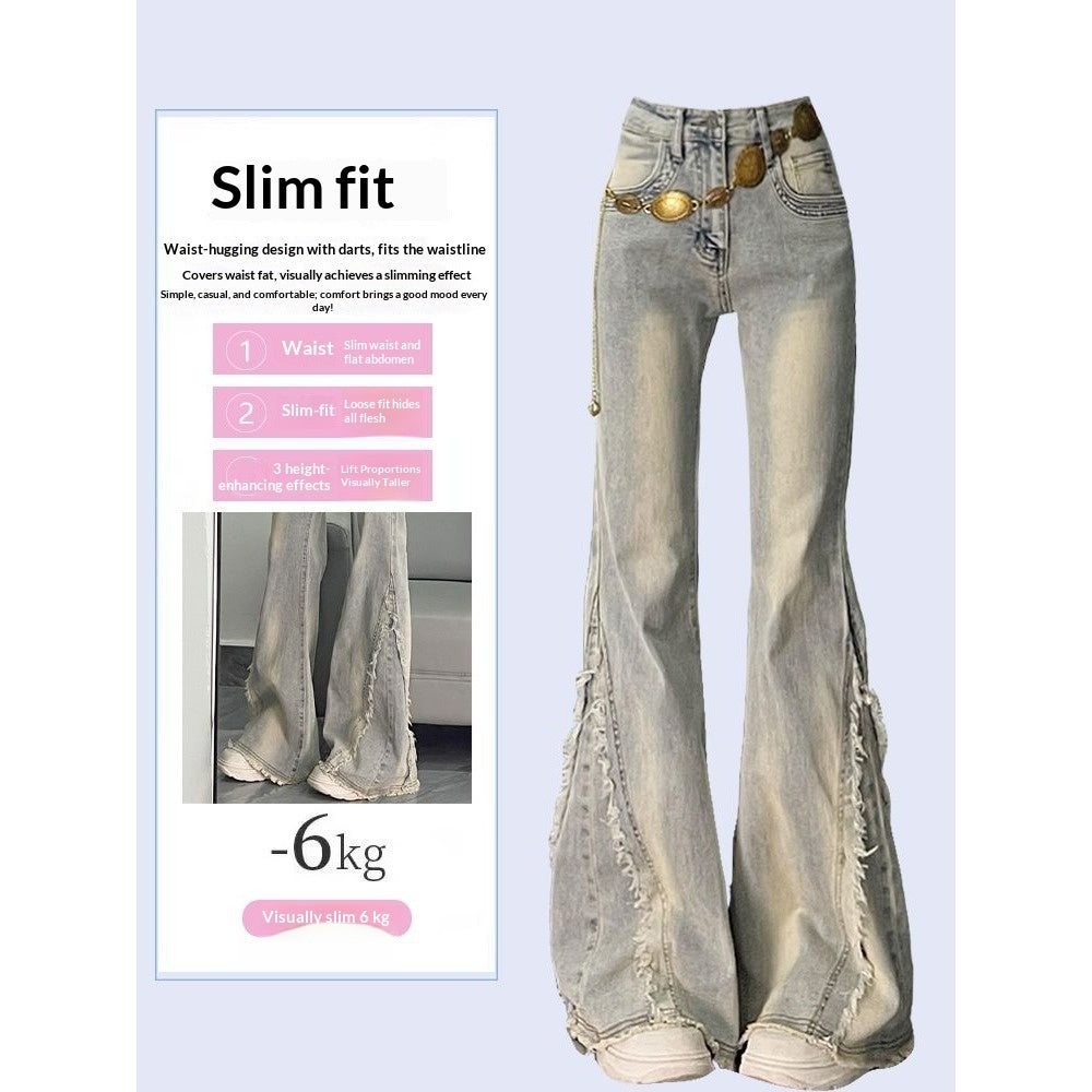 Curve Appeal — Plus-Size Raw-Edge Patchwork Bootcut Jeans