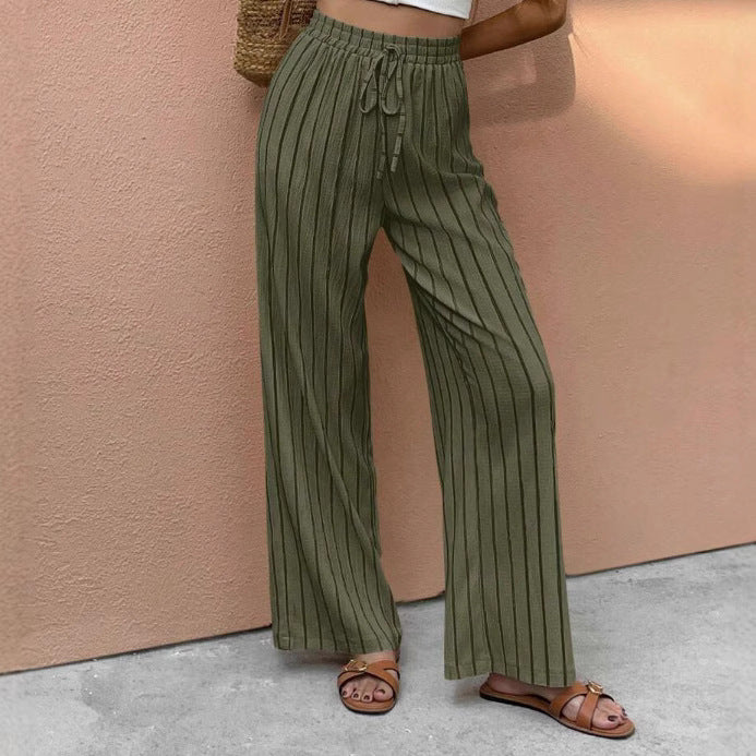 Stripe Hype — Relaxed Striped Wide-Leg Pants with Drawstring