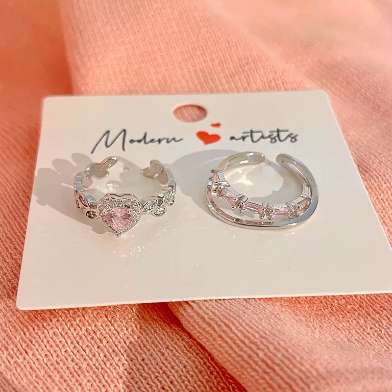 Heart's Desire — Romantic Zircon Couple Ring