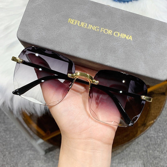 Shine On — Trimmed Frameless Trendy UV-Protect Glasses