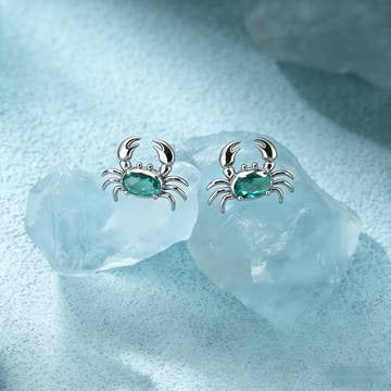 Crabby Chic — Cute Silver Color Crab Earrings for Women