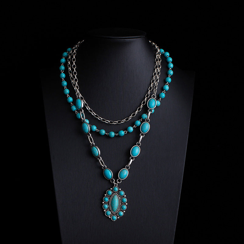 Turquoise Trails — Retro Ethnic Style Necklace