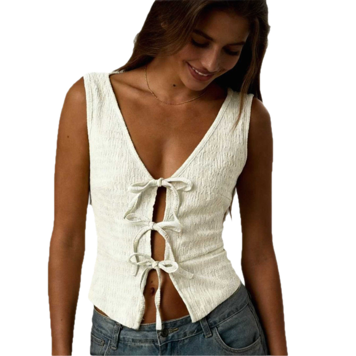 Stripe Hype — Neck-Hanging Midriff Baring Tank
