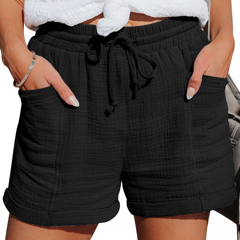 Short Story — High-Waisted Belted Wide-Leg Shorts