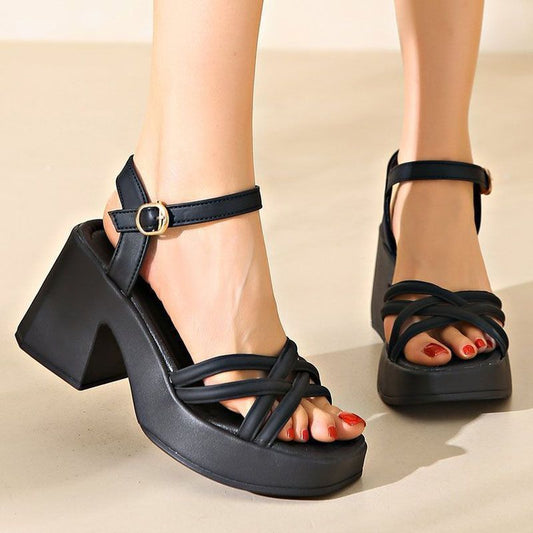 Splash of Style — Waterproof High-Heel Sandals