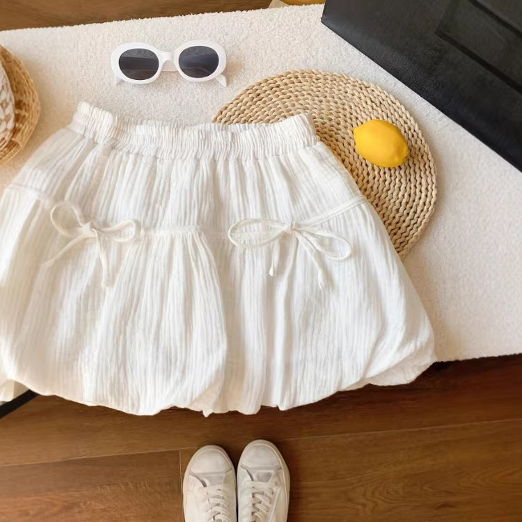 Bow-tiful Breeze — Pleated Skirt for Beach Vacays