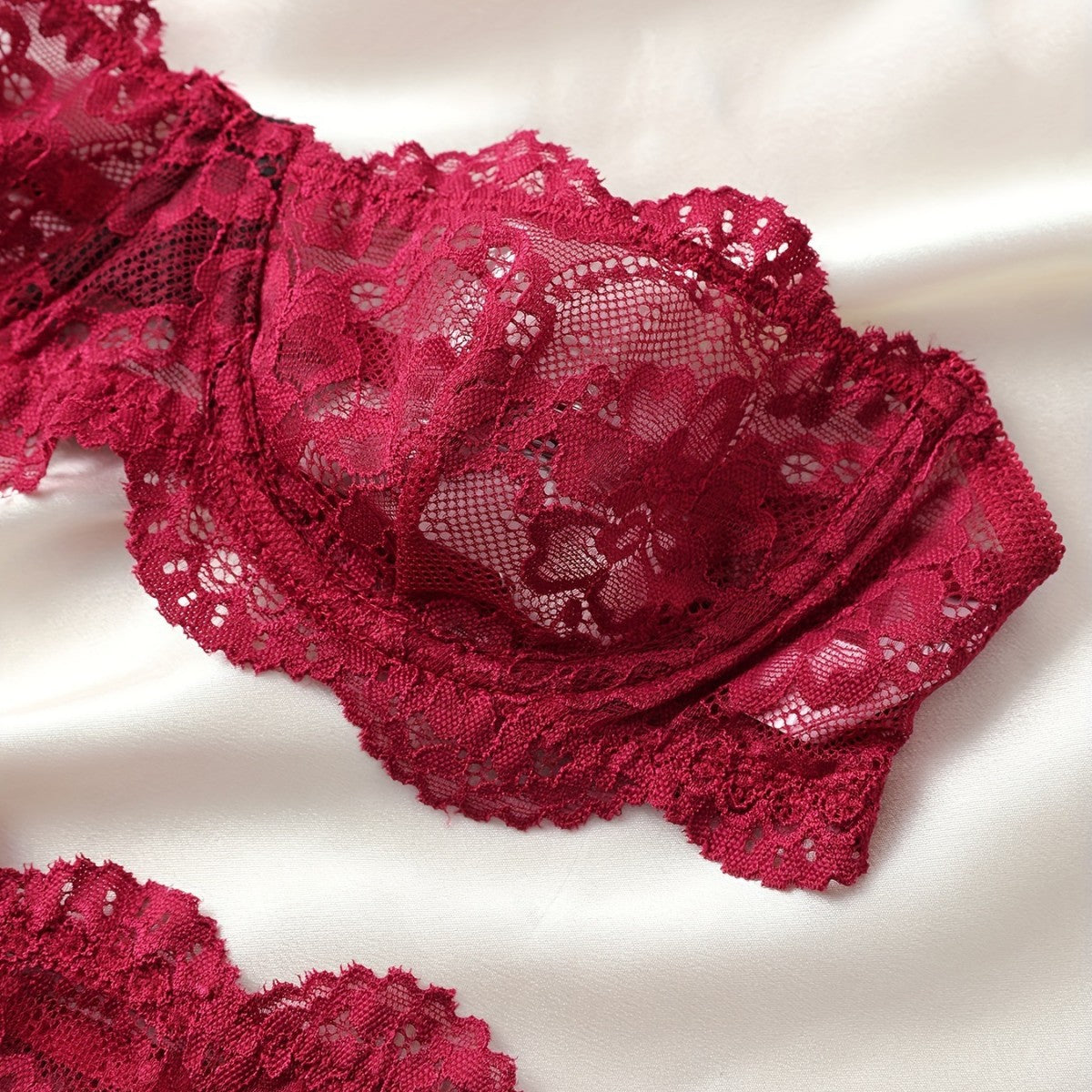 Flower Power — Lace Flower Print Underwear Suit