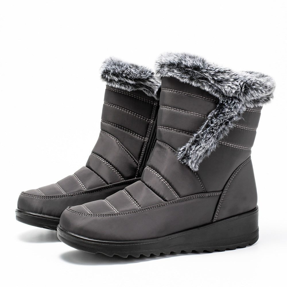 Warm & Fuzz-tastic — Waterproof Faux Fur Collar Snow Boots