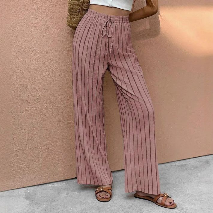 Stripe Hype — Relaxed Striped Wide-Leg Pants with Drawstring
