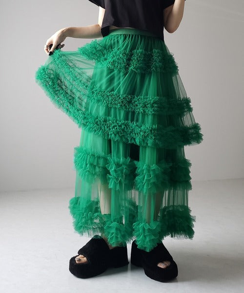Mesh-merizing — 3-Layer Spliced Mesh Japanese Skirt