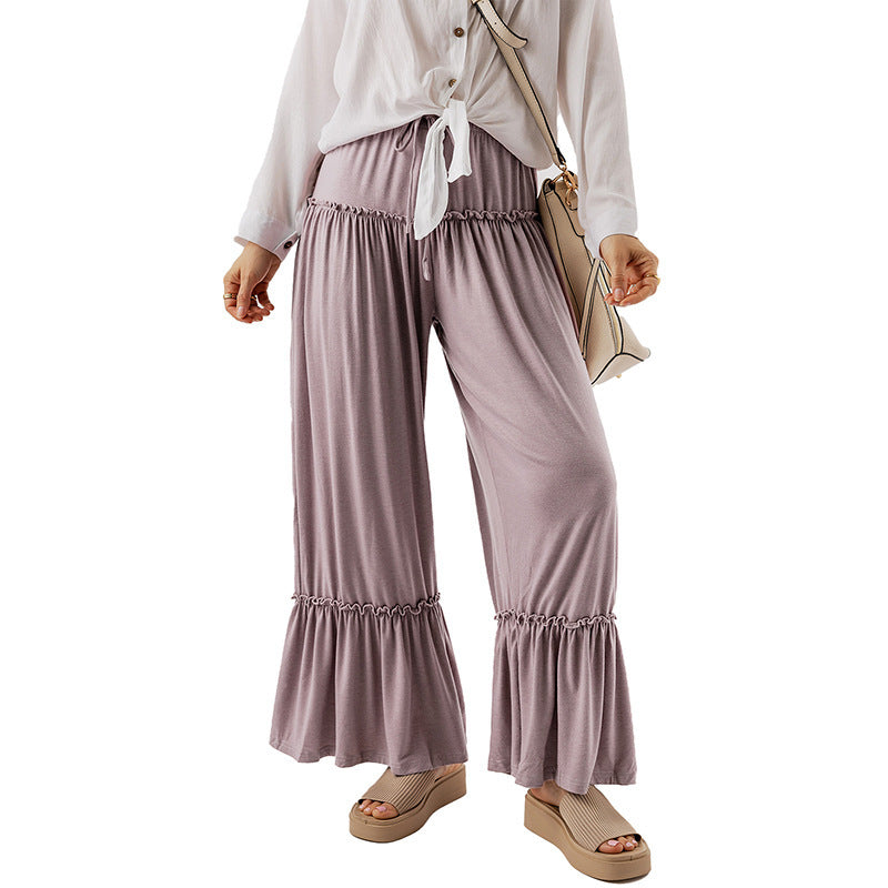 Drawstring Dream — High-Waisted Drawstring Wide-Leg Pants