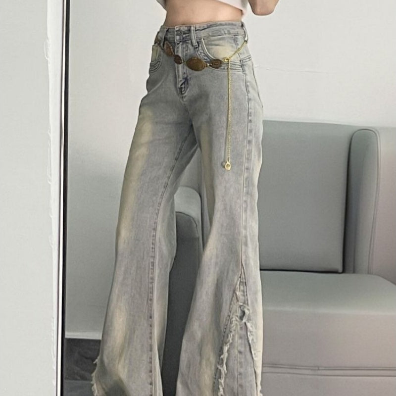 Curve Appeal — Plus-Size Raw-Edge Patchwork Bootcut Jeans