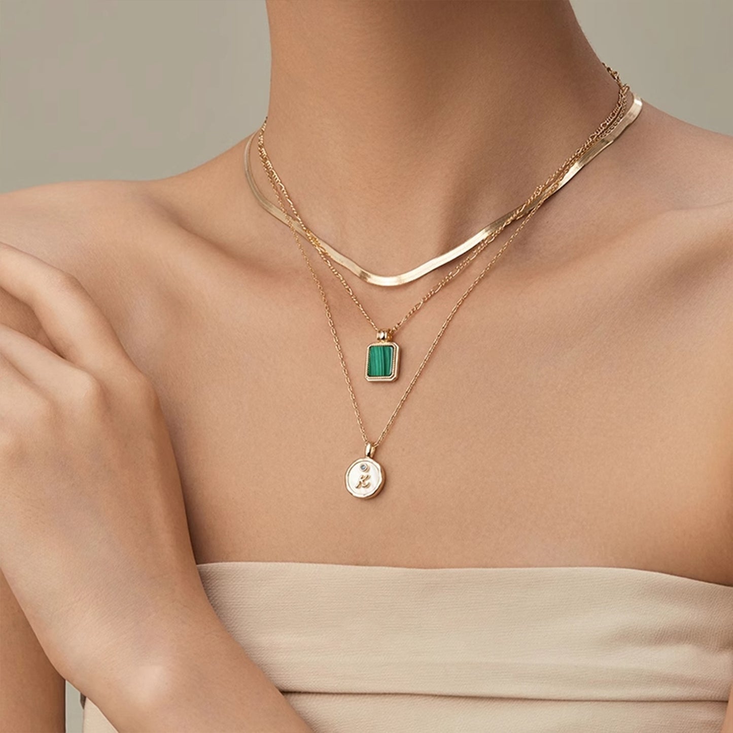 Gemstone Glow — Vintage Agate & Malachite Necklace